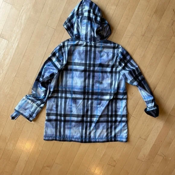 ANGEL brand blue plaid rain/wind jacket, S CB 2184 - Picture 8 of 8